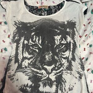 & Other Stories Black and White Tiger Print Tee